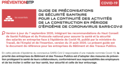 Recommandations sanitaires de la construction et du BTP : Version 5 Recommandations sanitaires de la construction et du BTP : Version 5