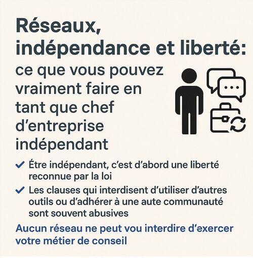 Réseaux, indépendance et liberté - Chef d'entreprise indépendant Réseaux, indépendance et liberté - Chef d'entreprise indépendant